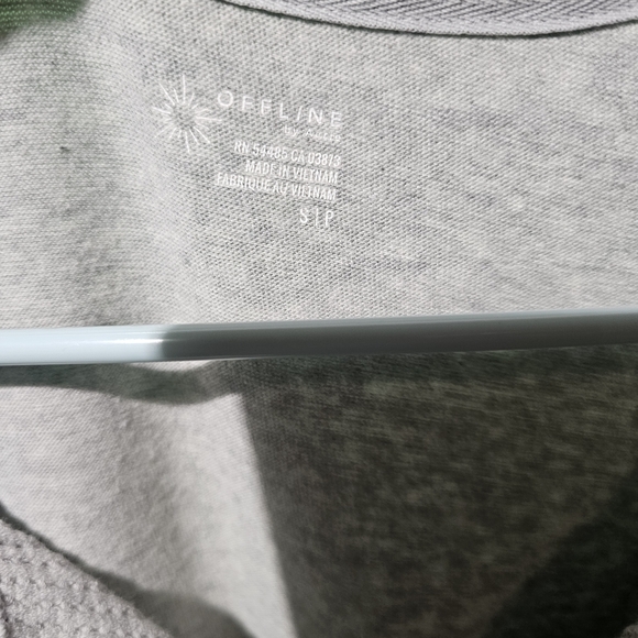 Aerie Offline EUC Oversized Small Women's Gray Ribbed Henley Top - Picture 2 of 4